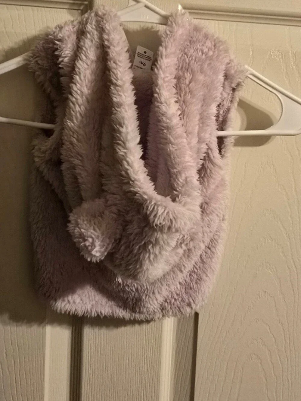 Baby Girls Fuzzy Bear Hooded Vest Carters 9months liliac bear ears fluffy vest